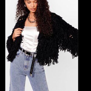 Gorgeous Black Shaggy Knit Cardigan 
